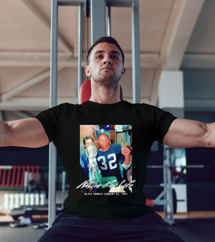 Marcus Allen Nation For Life Black Sunday January 22 1984 T-Shirt
