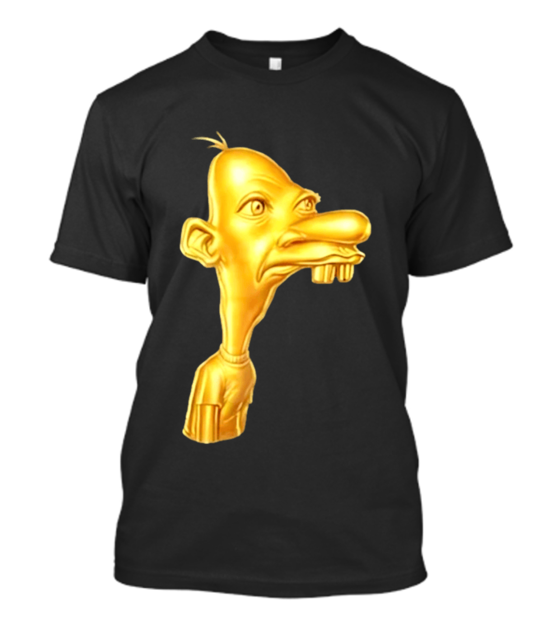 Neegy Meme Cartoon Golden Head T-Shirt
