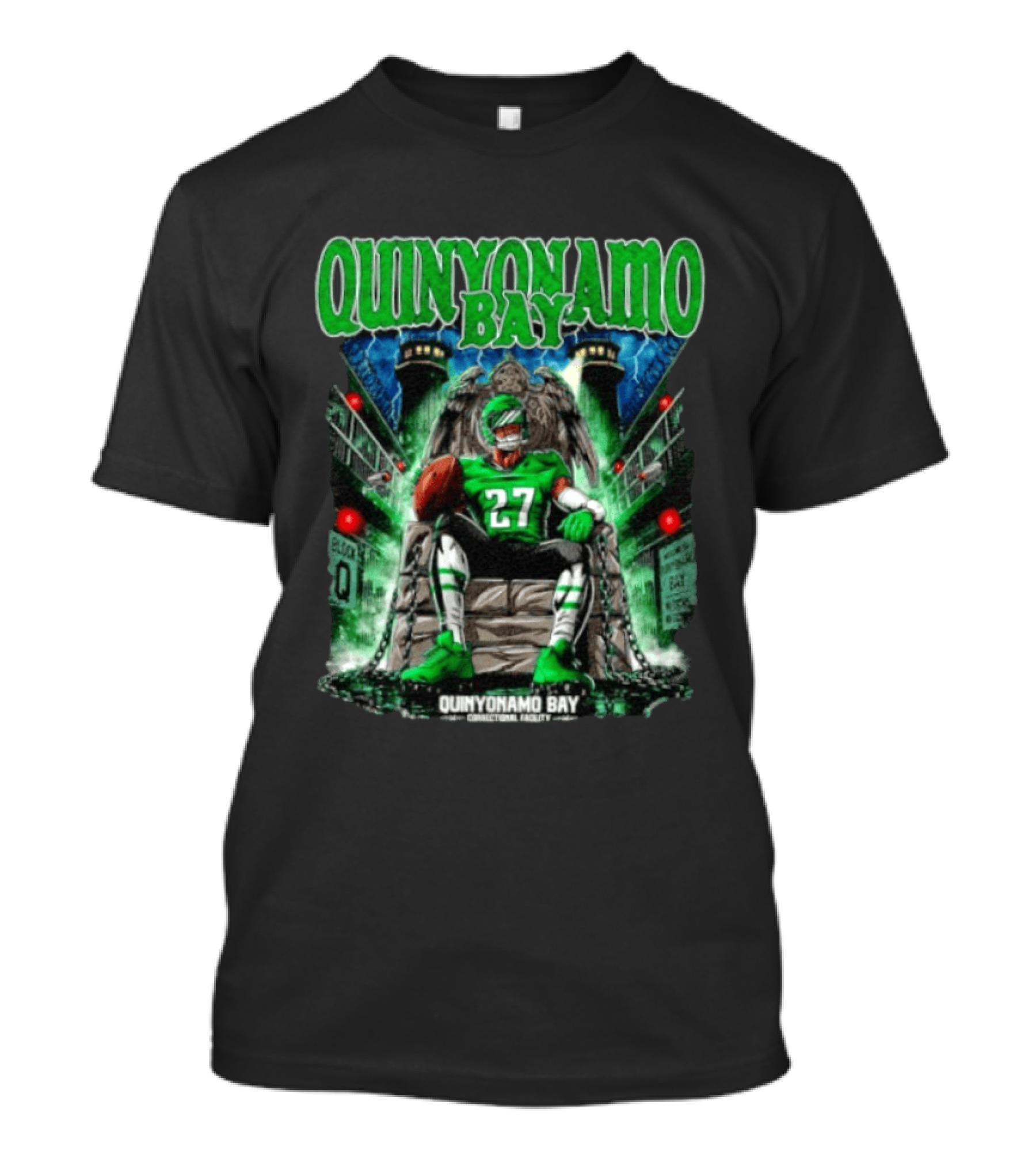 Quinyonamo Bay No 27 Correctional Facility Philly Sports Football T-Shirt