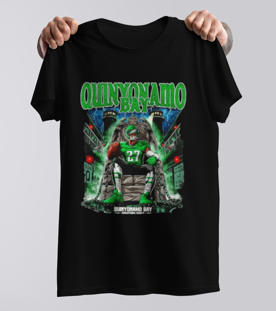 Quinyonamo Bay No 27 Correctional Facility Philly Sports Football T-Shirt
