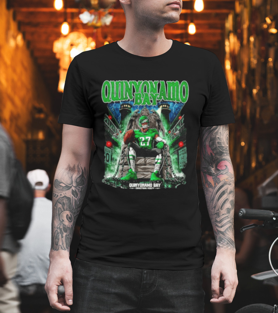 Quinyonamo Bay No 27 Correctional Facility Philly Sports Football T-Shirt