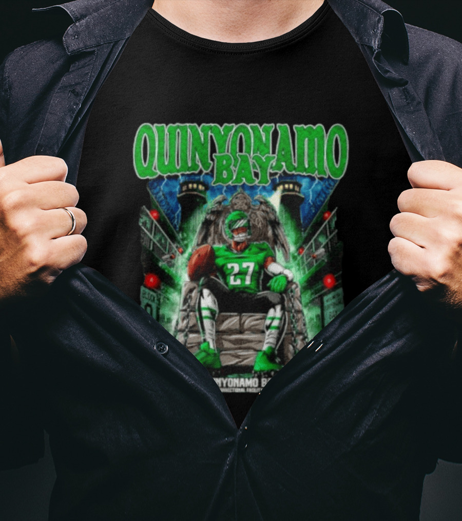 Quinyonamo Bay No 27 Correctional Facility Philly Sports Football T-Shirt