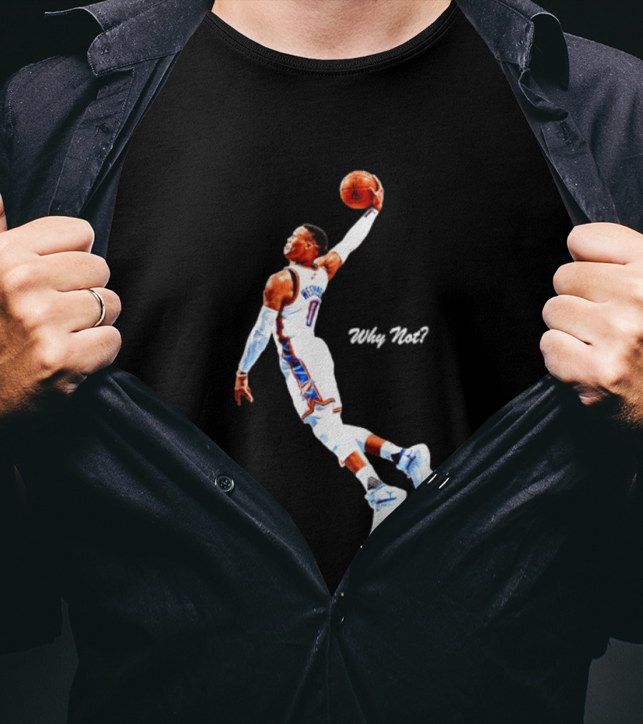 Russell Westbrook Oklahoma City Thunder Why Not Basketball Dunk T-Shirt