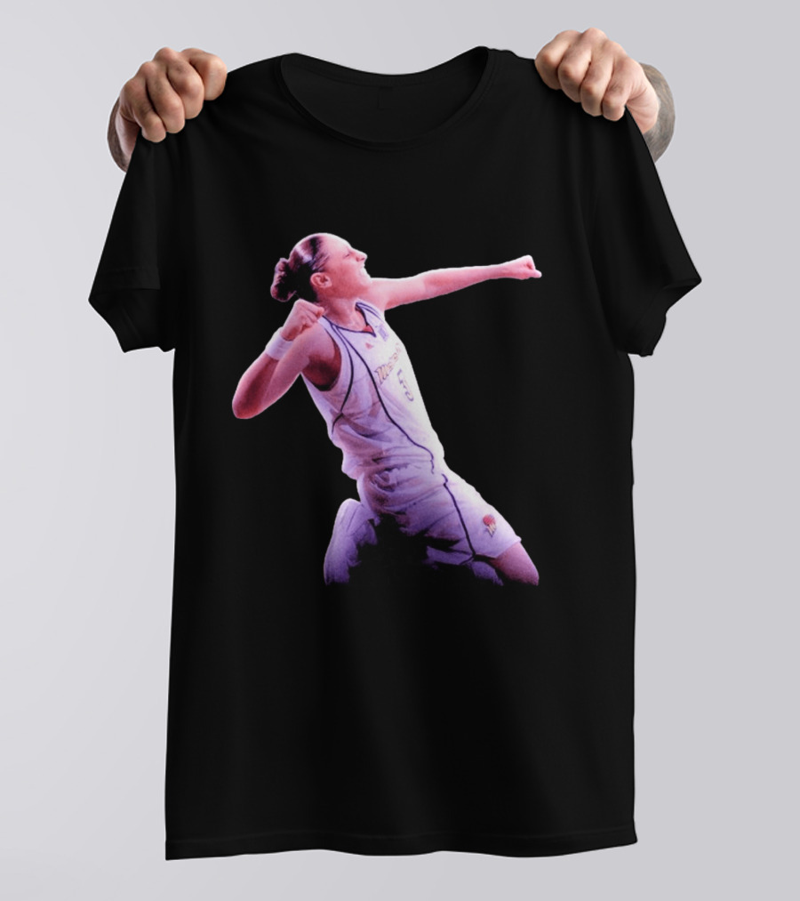 Taurasi Number 5 White Jersey Phoenix Mercury Victory Pose T-Shirt