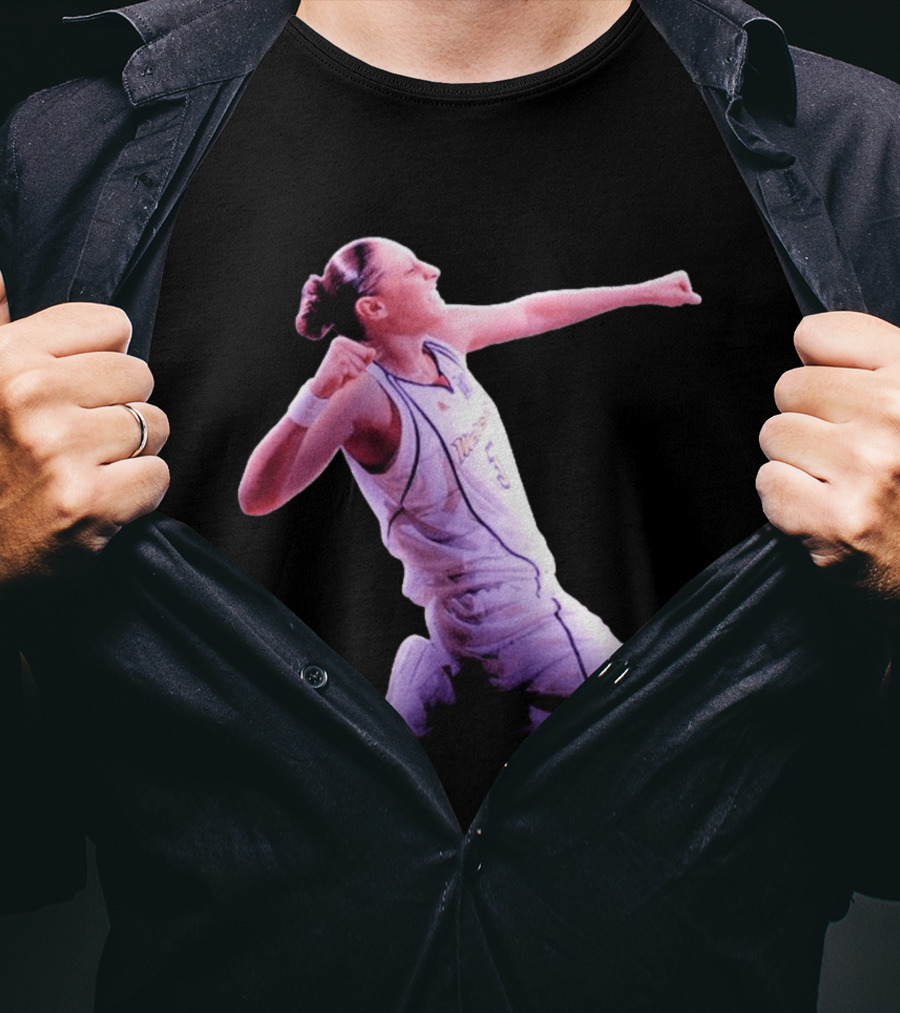 Taurasi Number 5 White Jersey Phoenix Mercury Victory Pose T-Shirt
