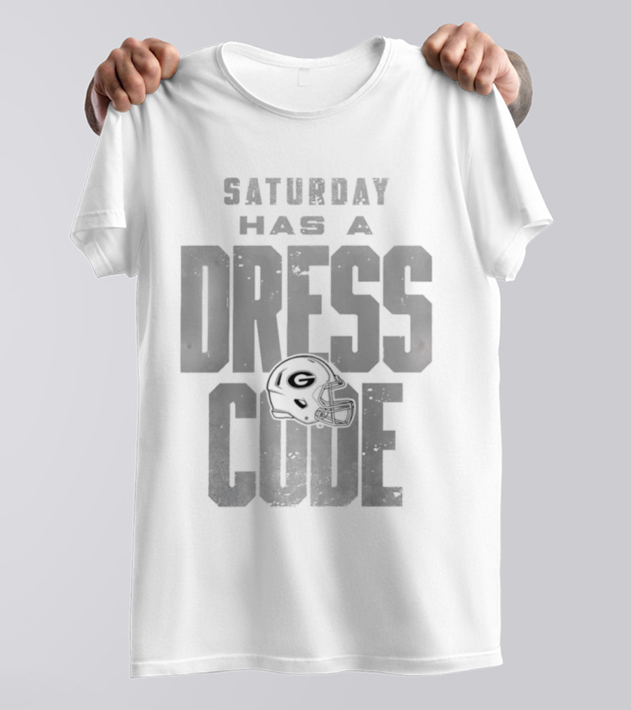 Saturday Has A Dress Code Georgia Bulldogs Football Helmet T-Shirt