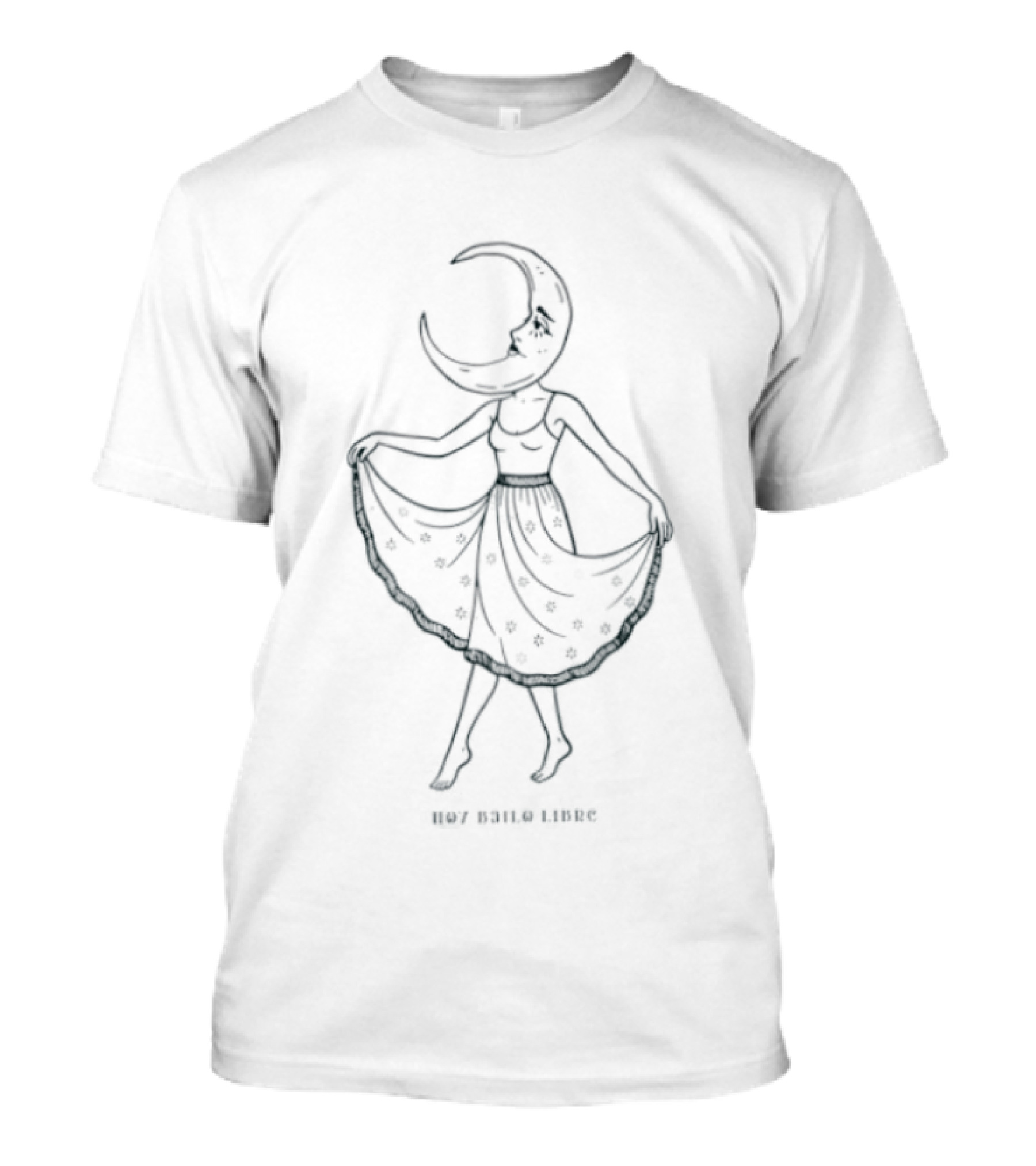 Hoy Bailo Libre Dancing Moon Woman Celestial Skirt T-Shirt