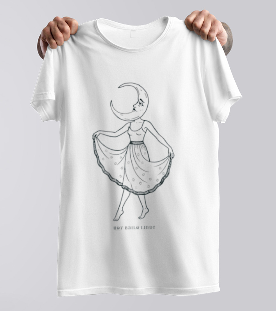 Hoy Bailo Libre Dancing Moon Woman Celestial Skirt T-Shirt