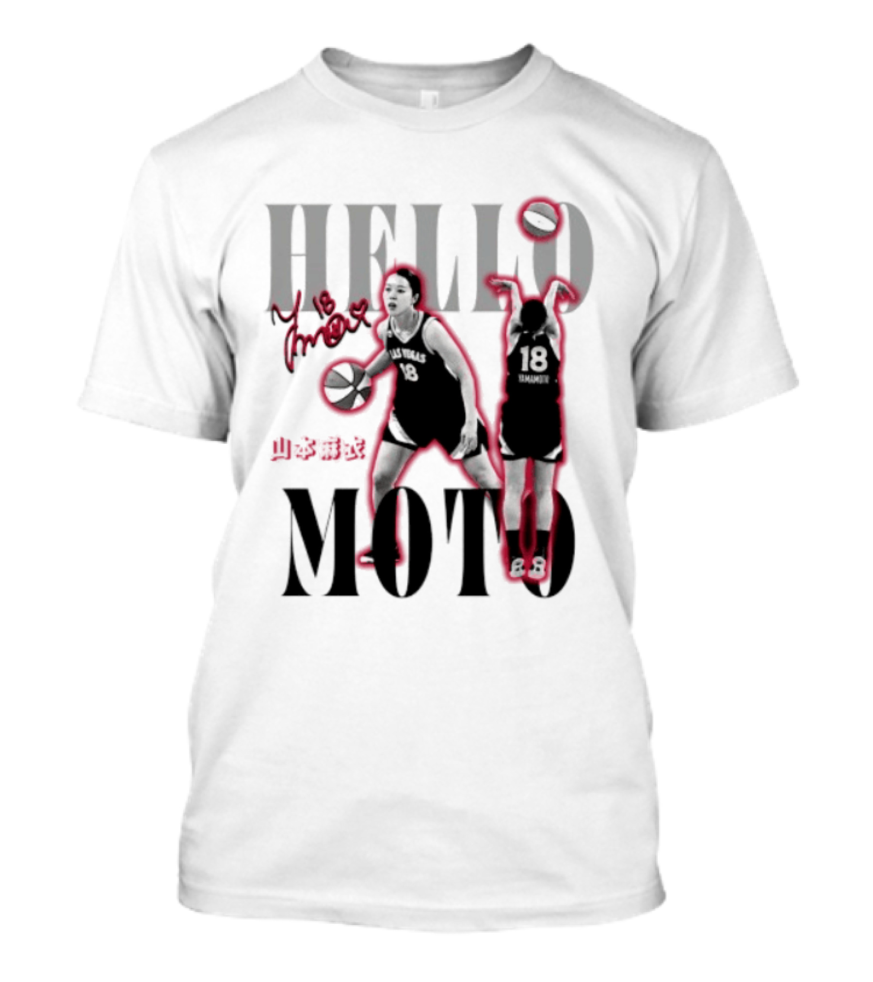 Hello Moto Mai Yamamoto Las Vegas No 18 Basketball T-Shirt