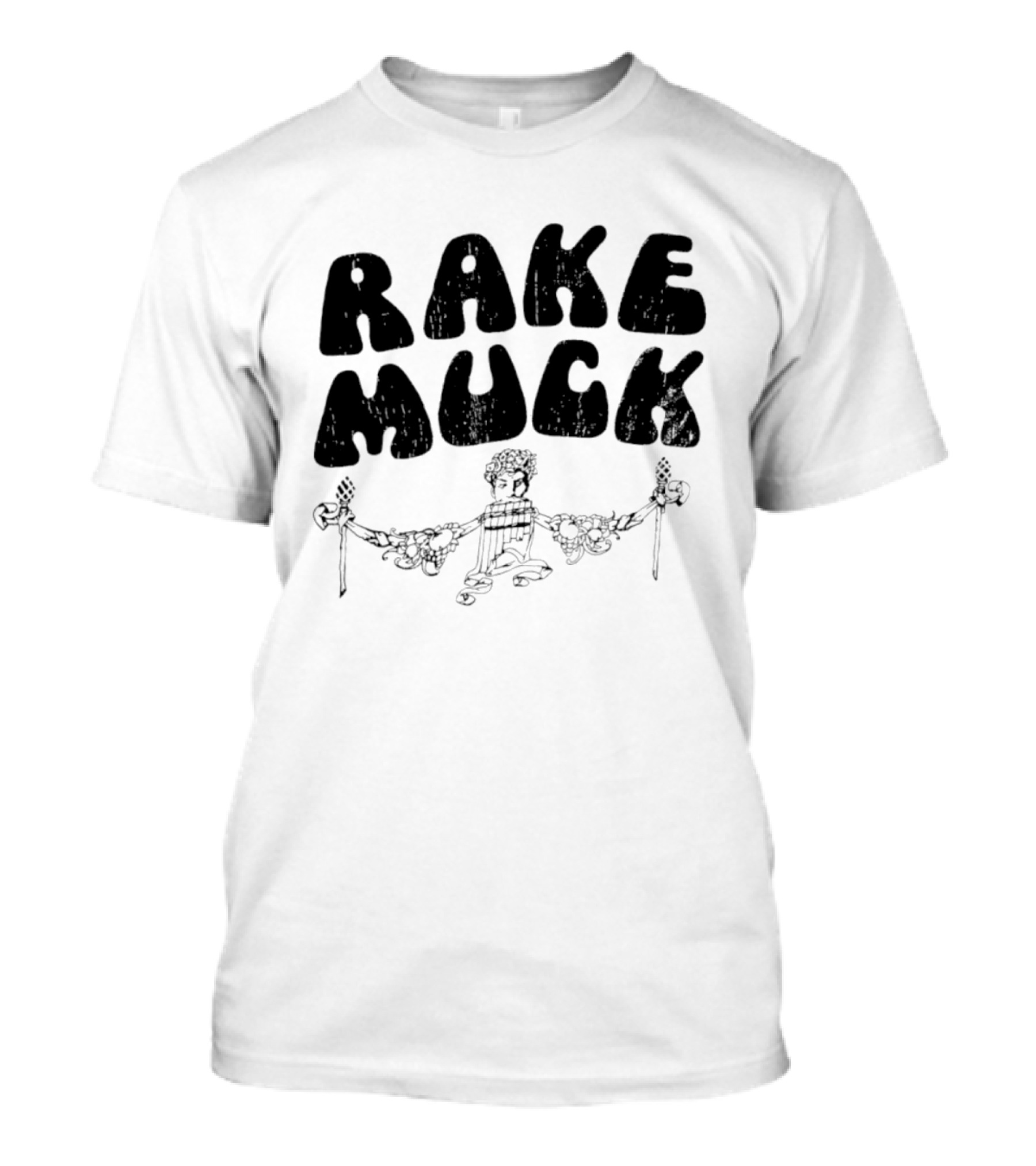 Rake Muck Mythology Pan Satyr Vintage Black And White T-Shirt
