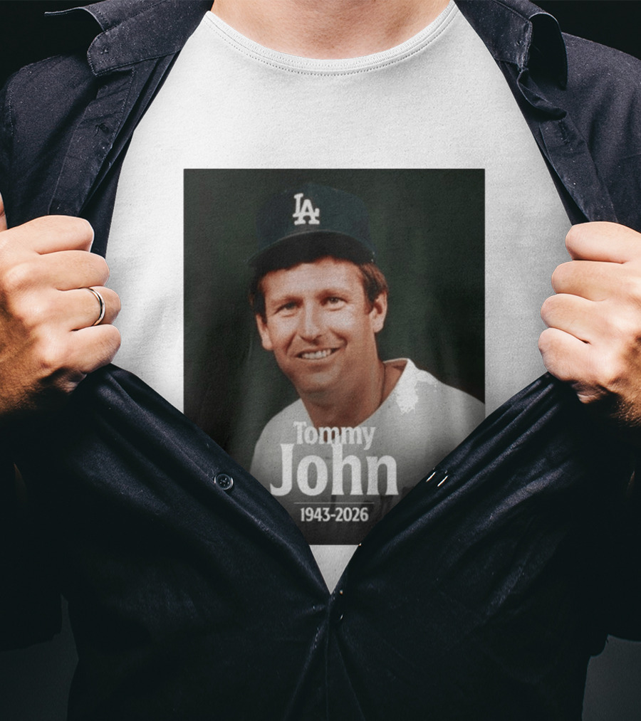 Tommy John 1943 2026 Los Angeles Baseball Memoriam T-Shirt