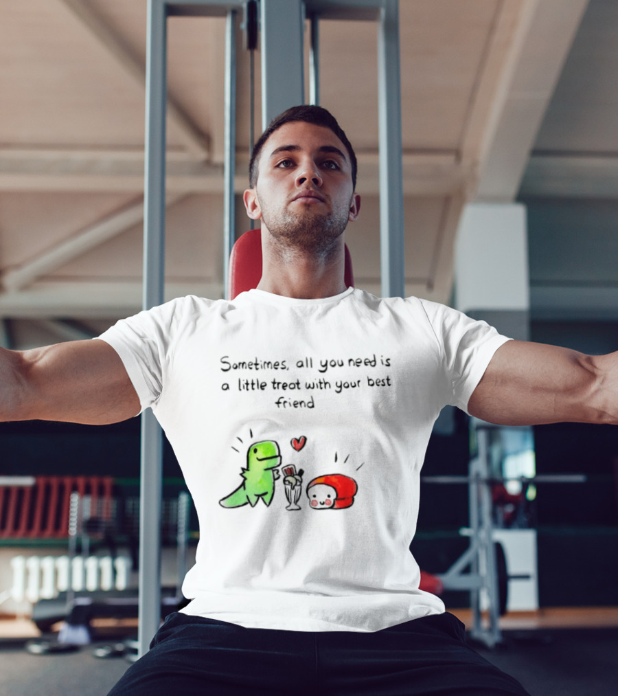Sometimes All You Need Is A Little Treat With Your Best Friend Dinosaur And Mushroom Sharing Ice Cream T-Shirt
