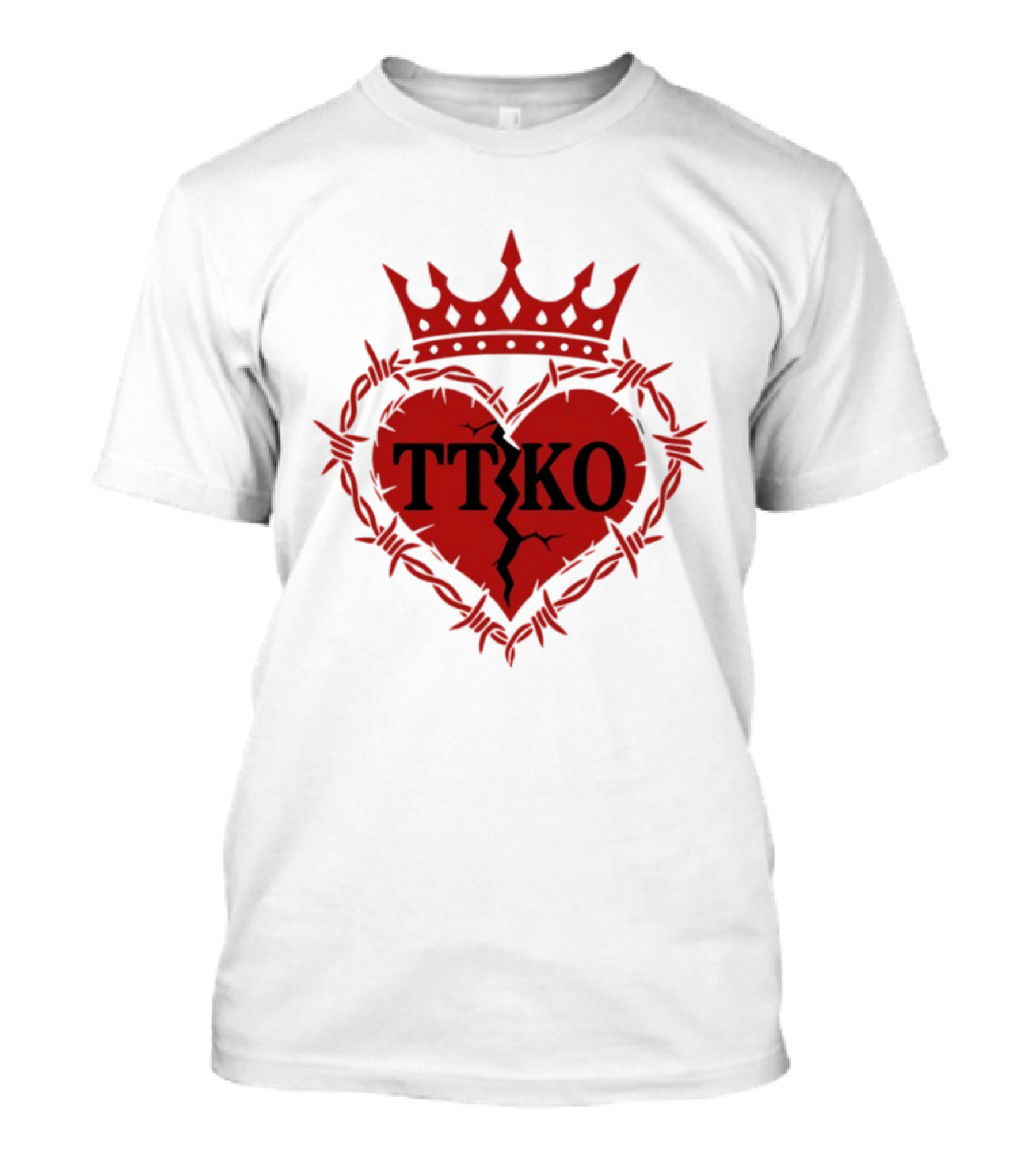 TTKO Broken Heart Crown Barbed Wire T-Shirt