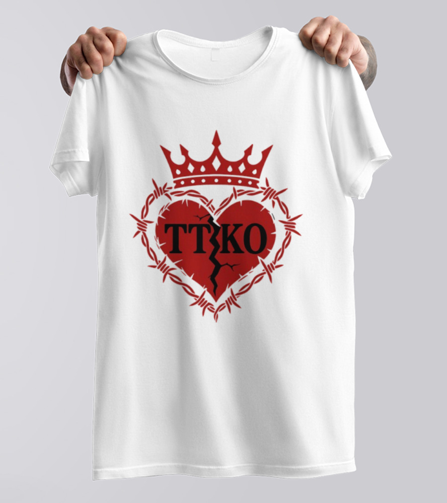 TTKO Broken Heart Crown Barbed Wire T-Shirt
