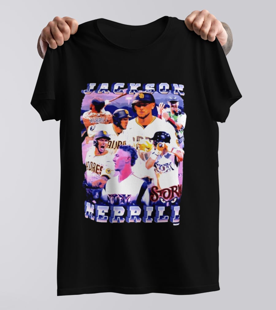 Jackson Merrill Padres Storm Baseball Collage San Diego T-Shirt