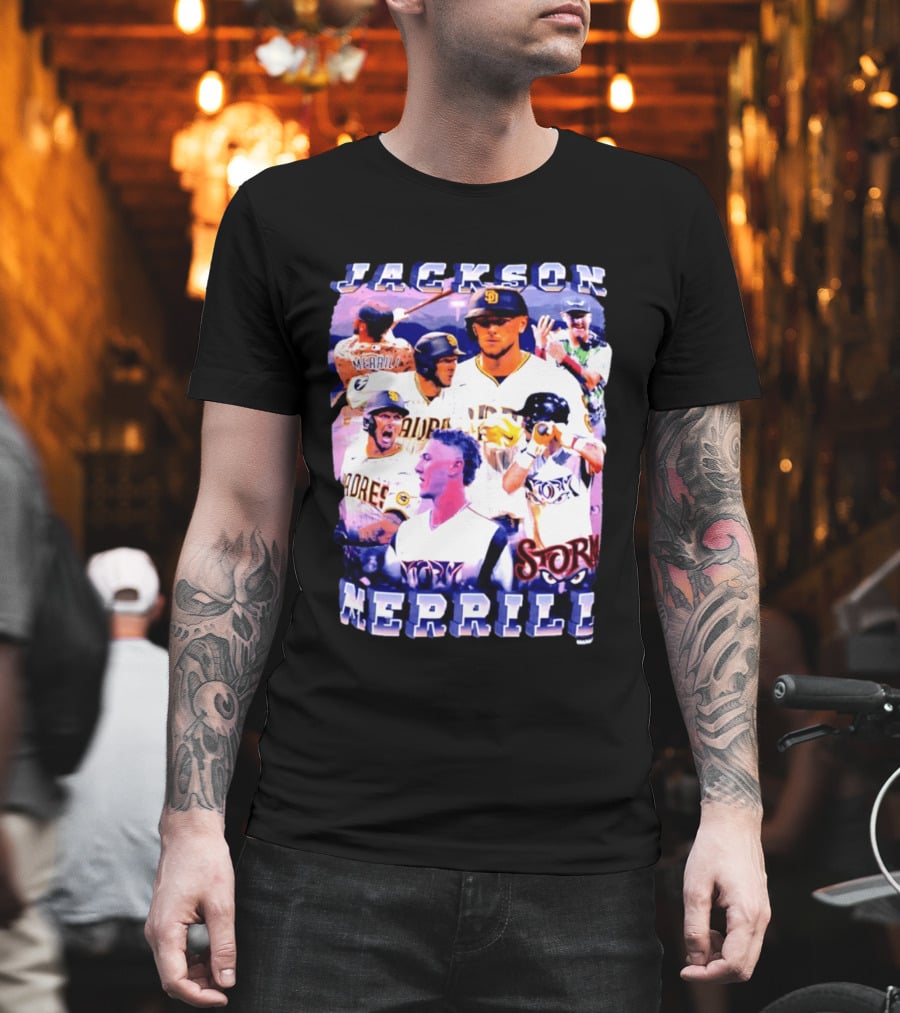 Jackson Merrill Padres Storm Baseball Collage San Diego T-Shirt