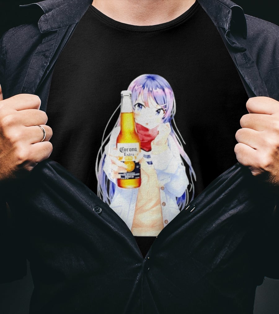 Mai Sakurajima Holding Corona Extra Rascal Does Not Dream Of Bunny Girl Senpai Anime T-Shirt