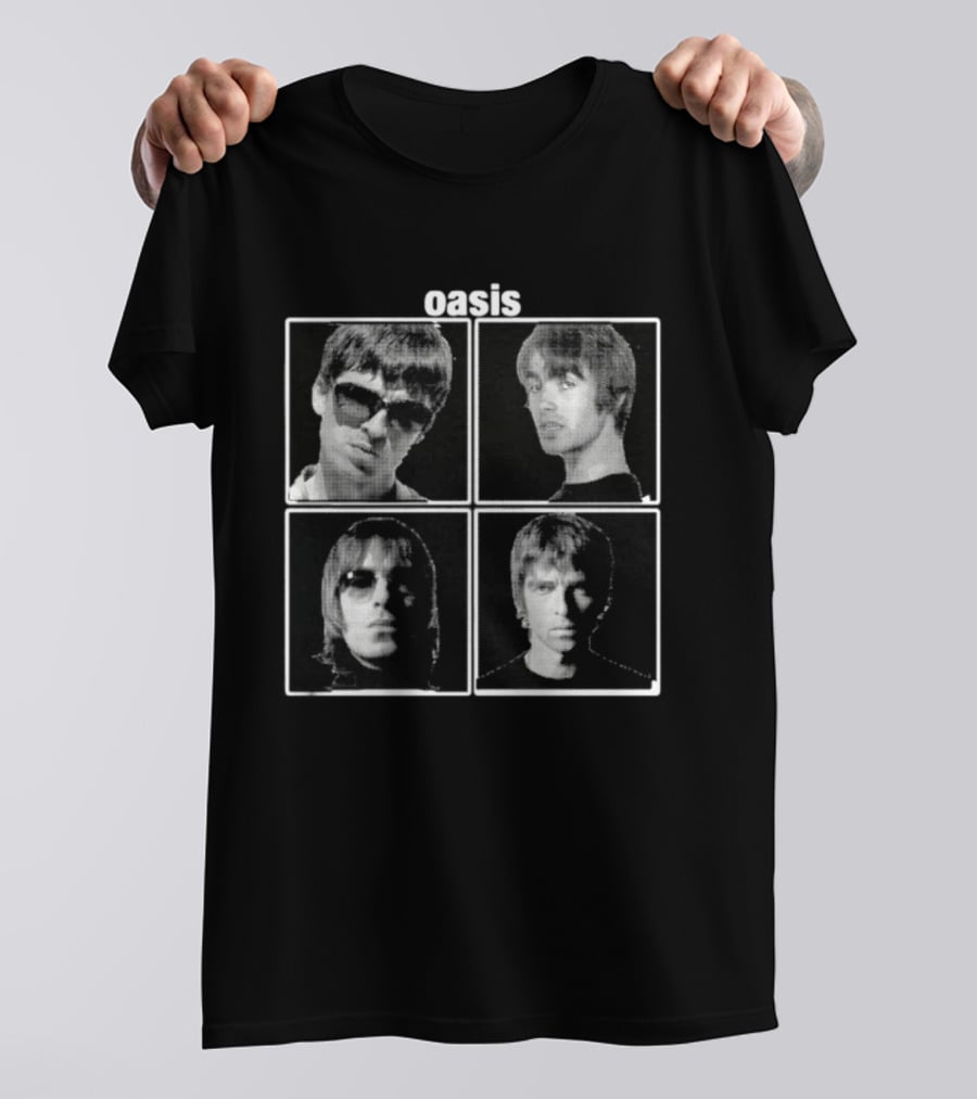 Oasis Band Members Britpop Liam Gallagher Iconic 90s Music Photos T-Shirt