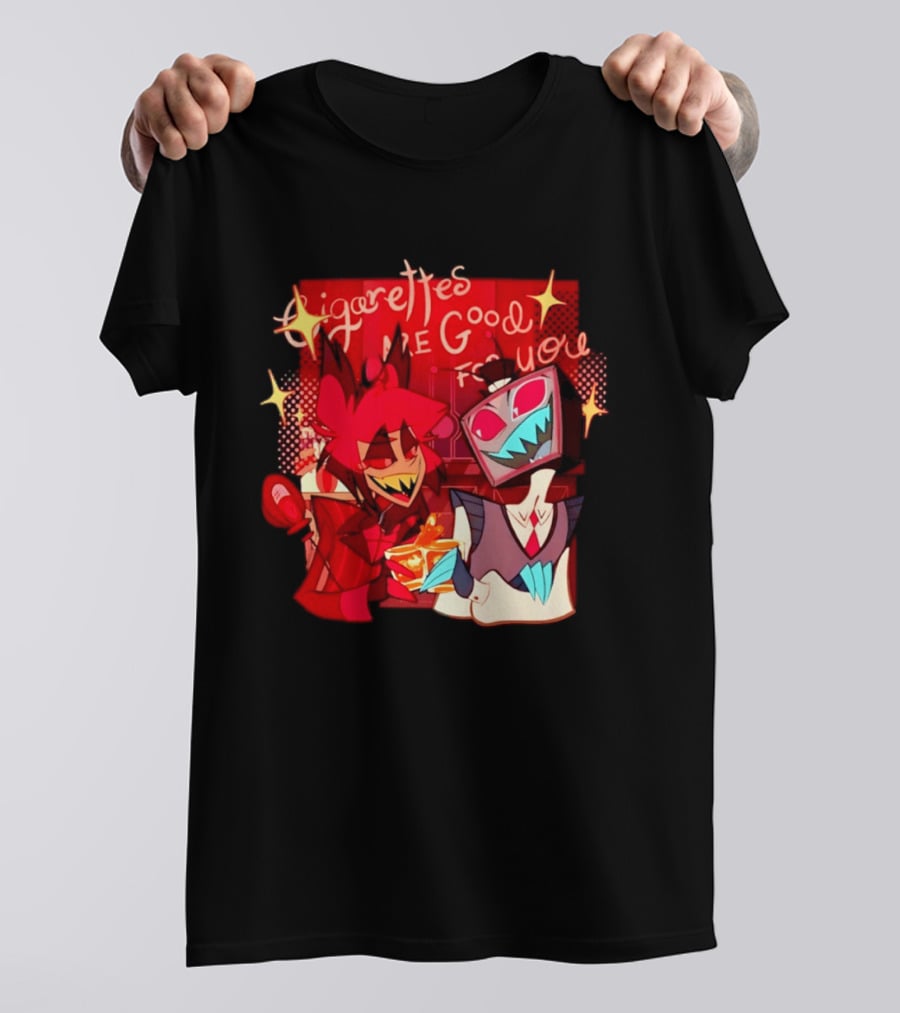 Radiostatic Sparks Duo Cigarettes Are Good For You Sparkling Characters T-Shirt