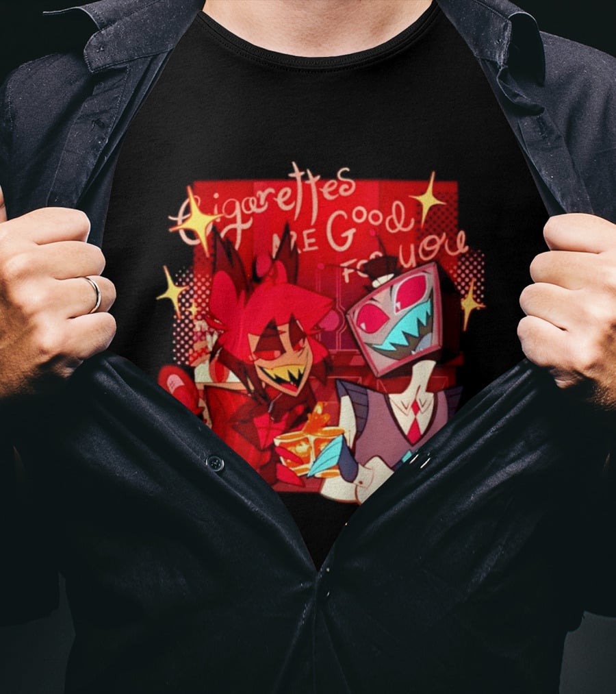 Radiostatic Sparks Duo Cigarettes Are Good For You Sparkling Characters T-Shirt