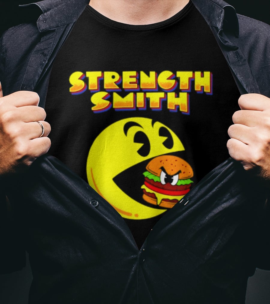 Strength Smith Pac Man Vs Burger Gaming Showdown T-Shirt