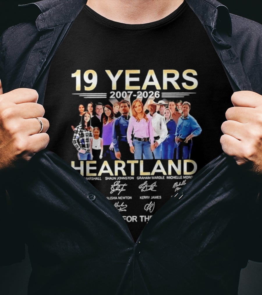 19 Years Heartland 2007 2026 Thank You For The Memories Signatures T-Shirt