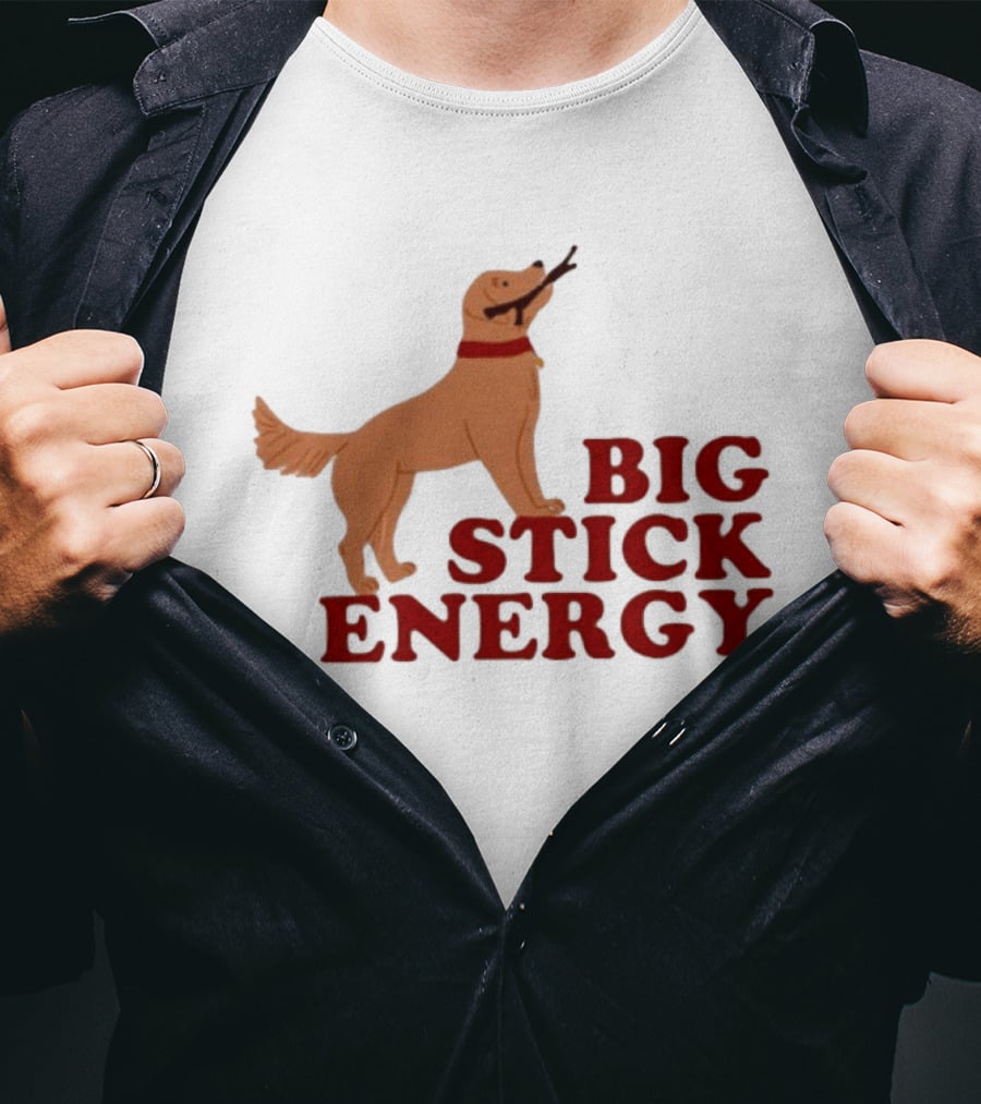 Big Stick Energy Golden Retriever Dog Lover Playful Pet T-Shirt