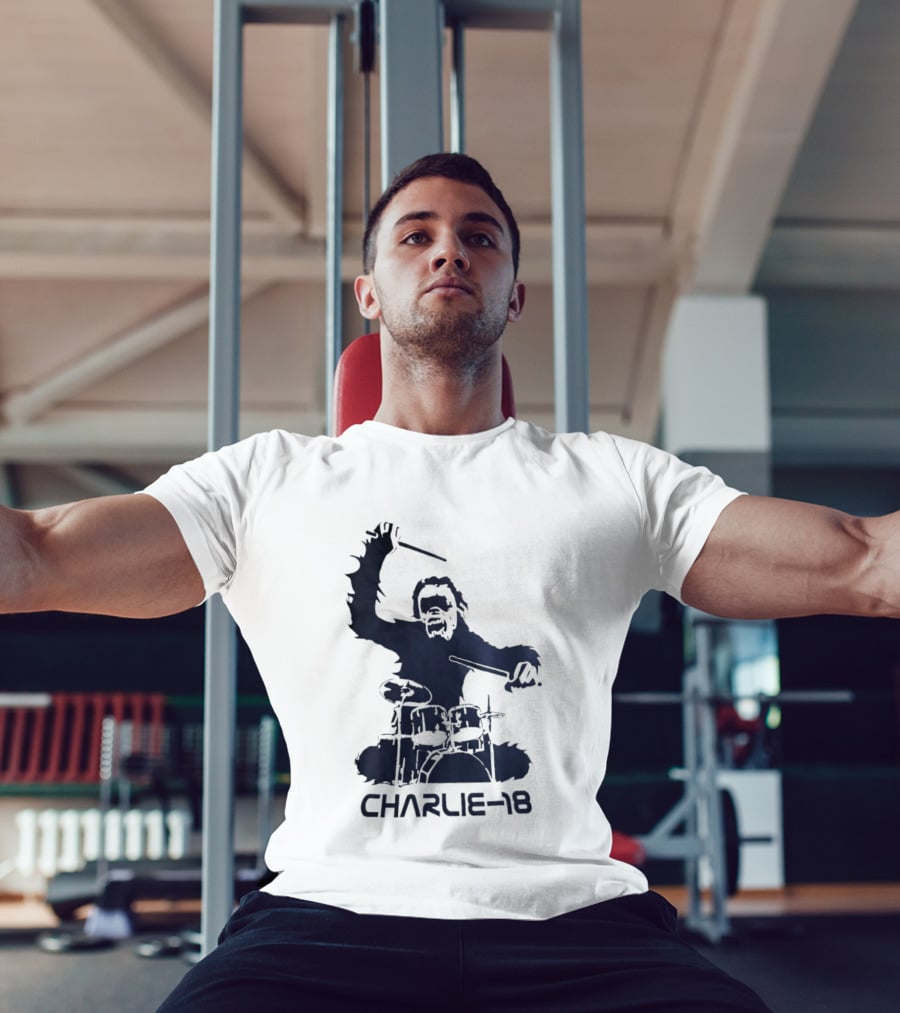 Charlie 18 Bigfoot Drumming T-Shirt