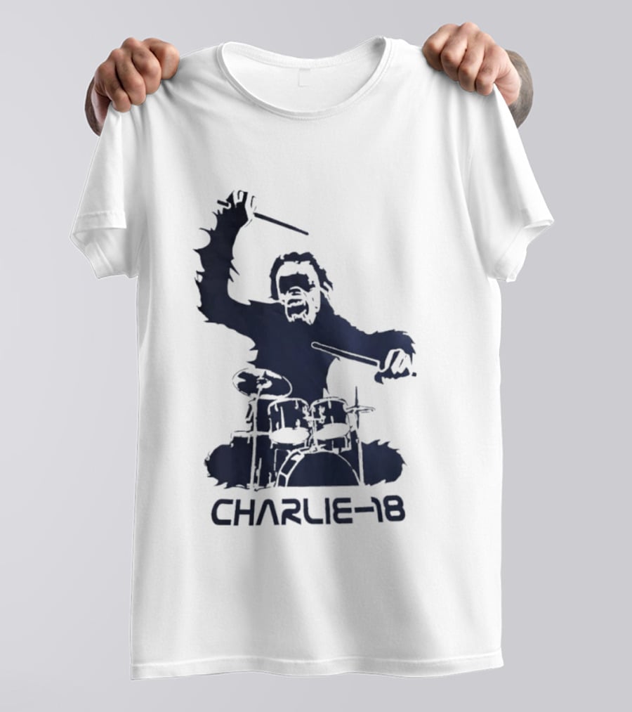 Charlie 18 Bigfoot Drumming T-Shirt
