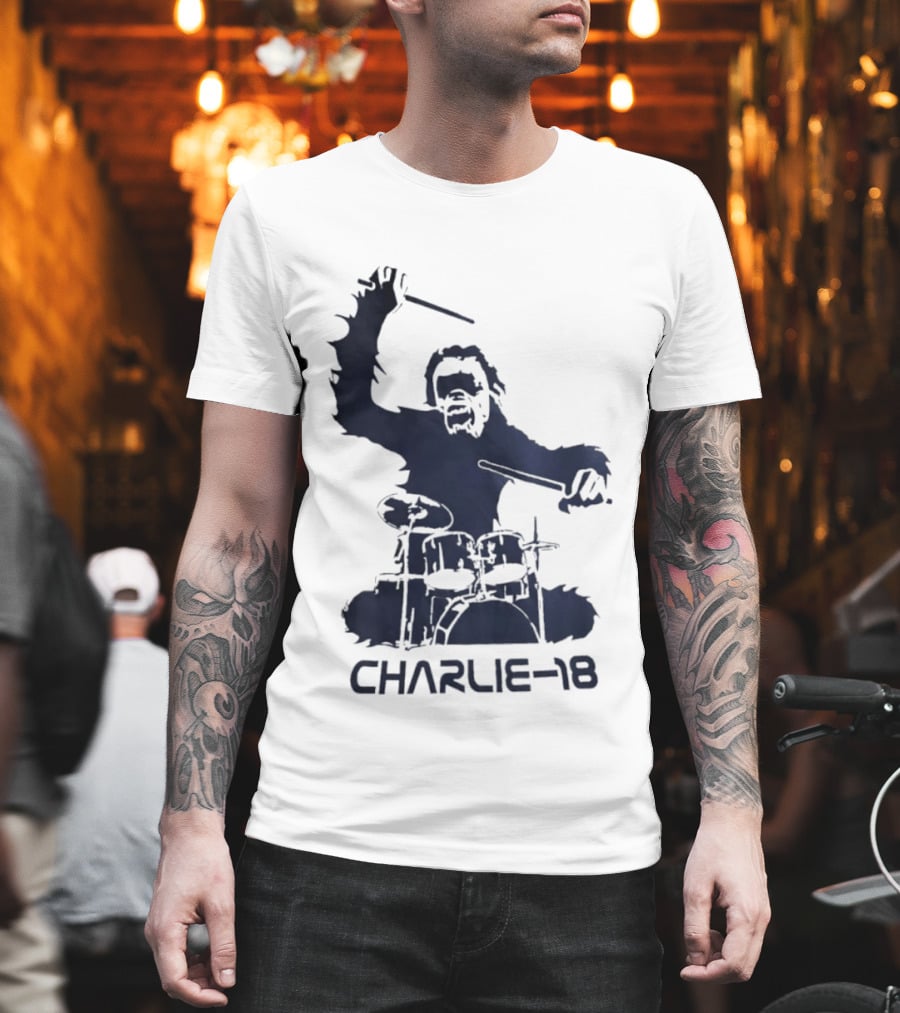 Charlie 18 Bigfoot Drumming T-Shirt