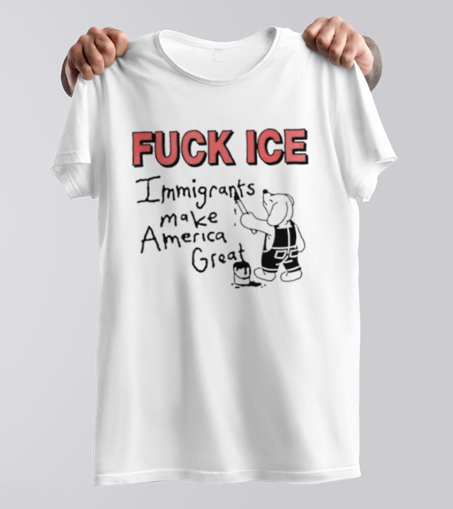 Fuck ICE Immigrants Make America Great Elephant Painter T-Shirt