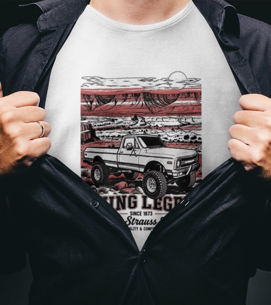 Living Legend Lewis Bros Motor Co Four Wheel Drive Trail Racing Adventure T-Shirt