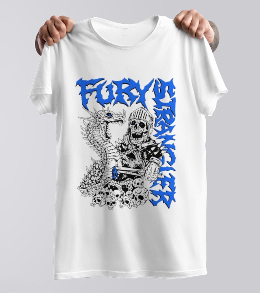 Fury Stranger Skeleton Knight And Dragon T-Shirt