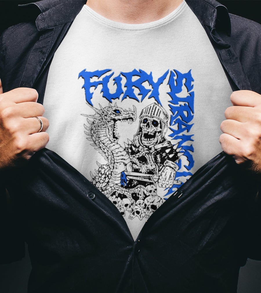 Fury Stranger Skeleton Knight And Dragon T-Shirt