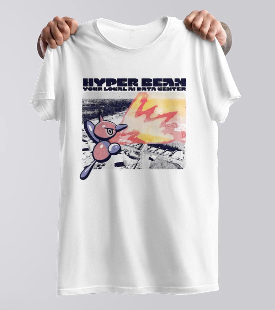 Porygon Hyper Beam Your Local AI Data Center Explosion T-Shirt