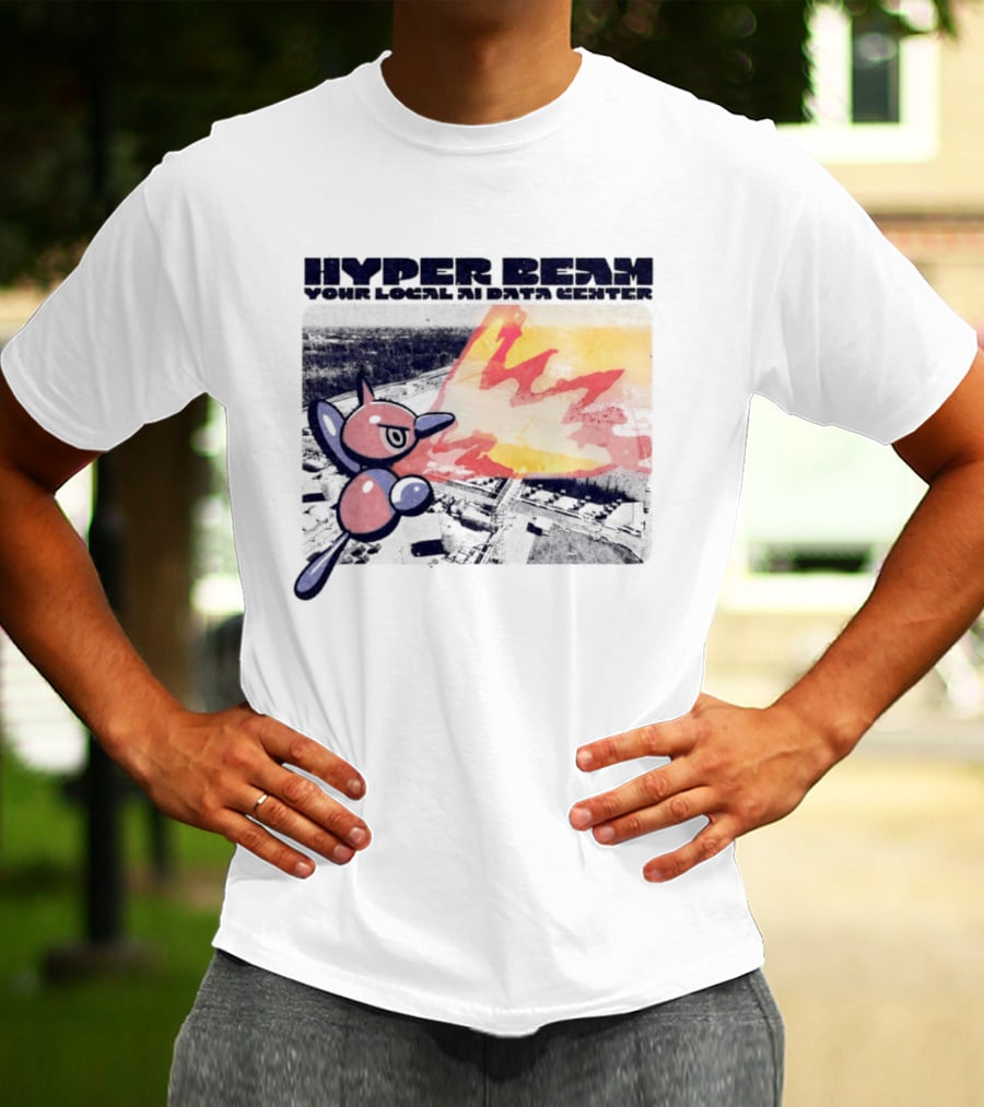 Porygon Hyper Beam Your Local AI Data Center Explosion T-Shirt