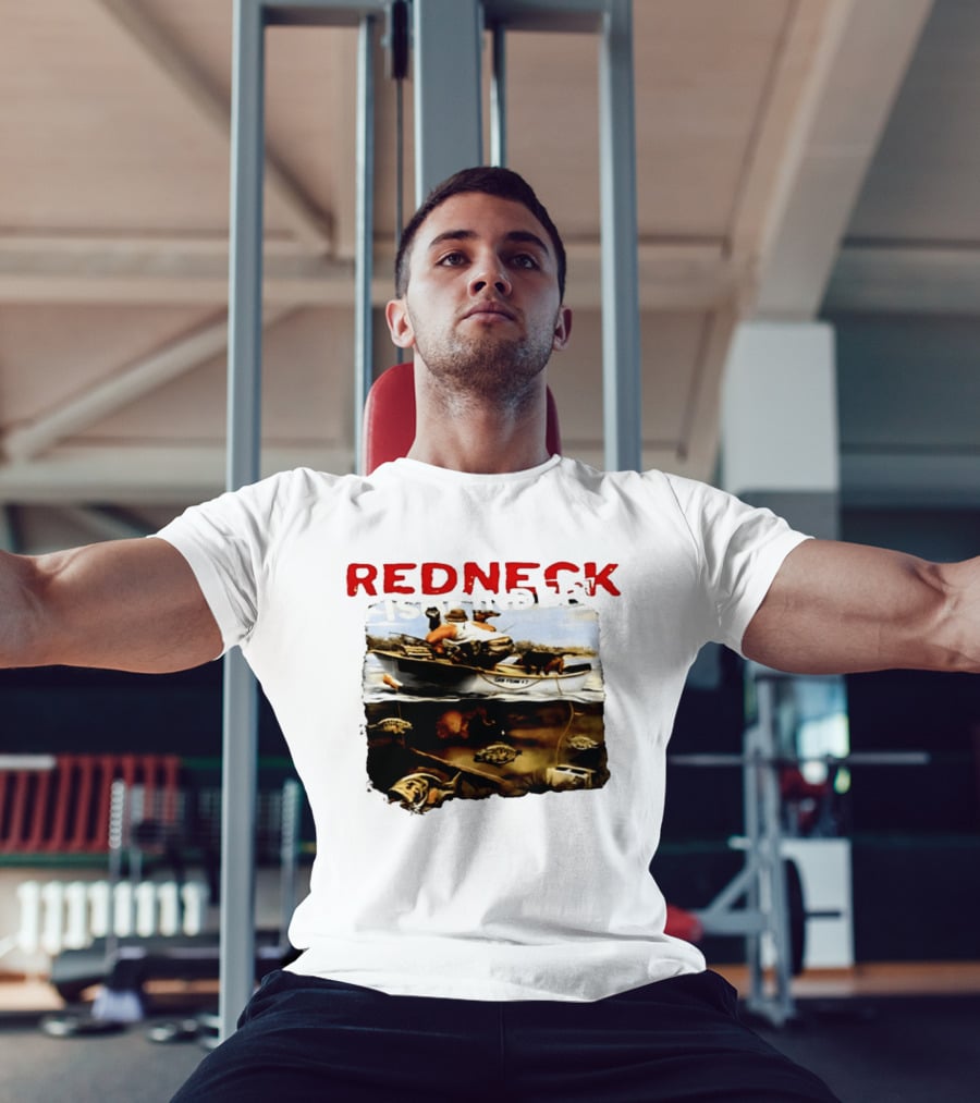 Redneck Fishfinder Fishing Boat Scene With Underwater View T-Shirt