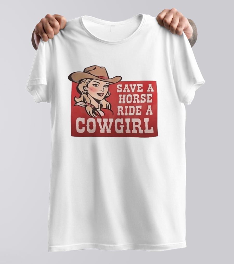 Save A Horse Ride A Cowgirl Western Country Music Vintage Style Cowgirl T-Shirt