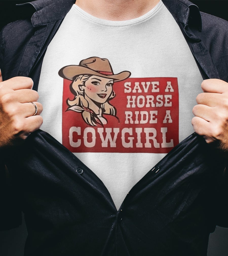 Save A Horse Ride A Cowgirl Western Country Music Vintage Style Cowgirl T-Shirt