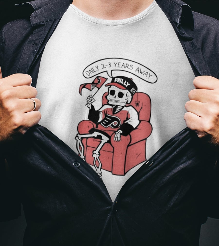 Skeleton Only 2 3 Years Away Philly Flyers Fan Chair T-Shirt