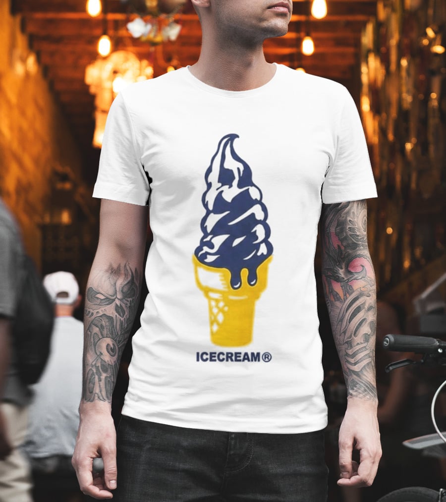 Trevor Goosby Ice Cream Blue And Yellow Cone T-Shirt
