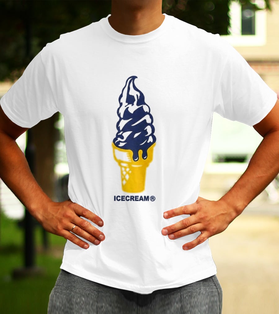 Trevor Goosby Ice Cream Blue And Yellow Cone T-Shirt