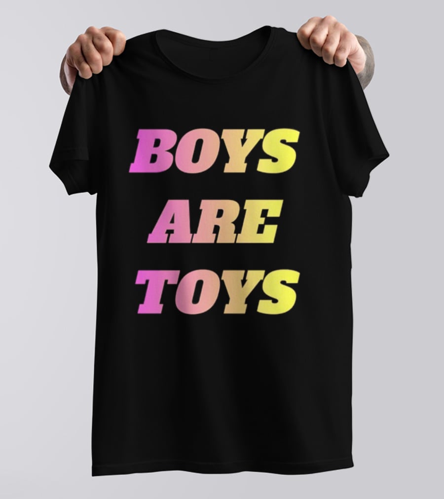 Boys Are Toys Gradient Pink And Yellow T-Shirt