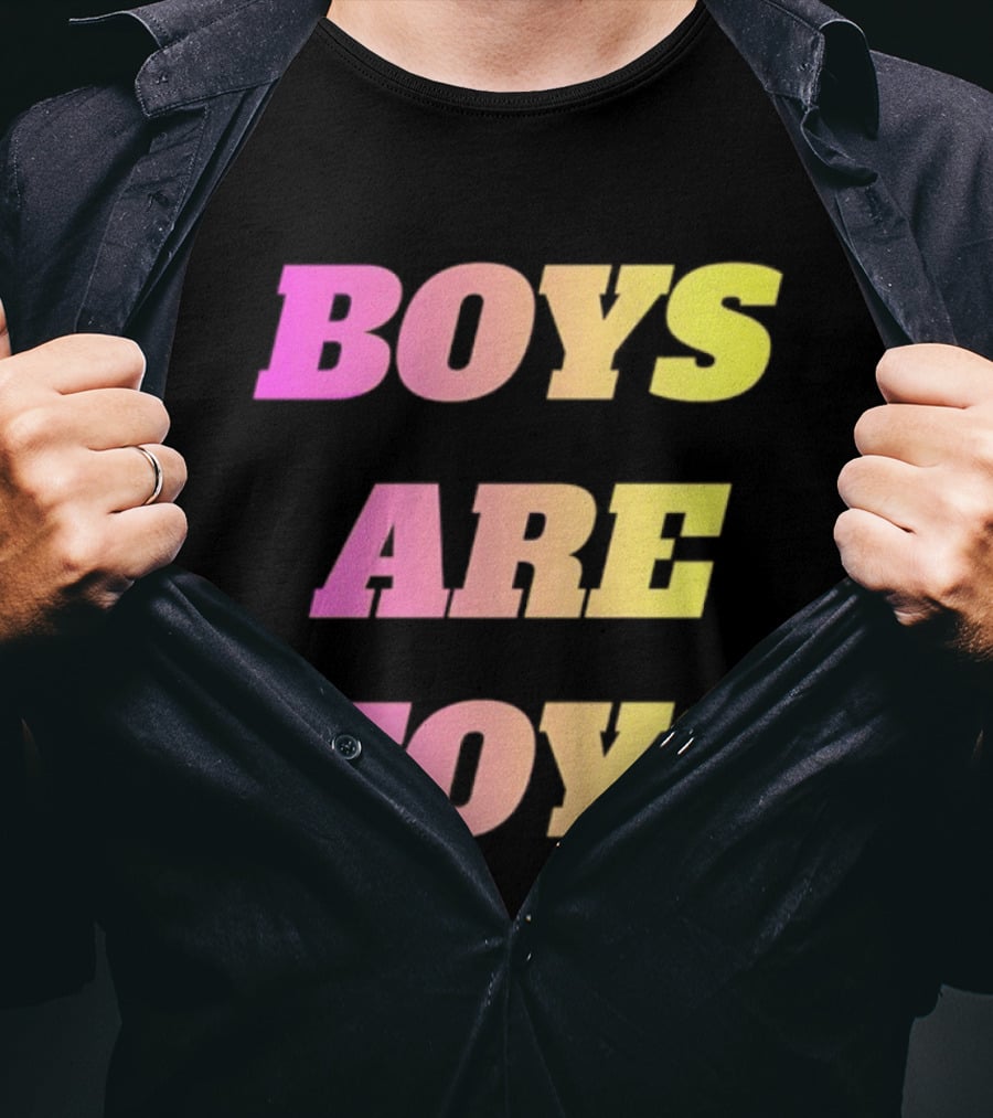 Boys Are Toys Gradient Pink And Yellow T-Shirt