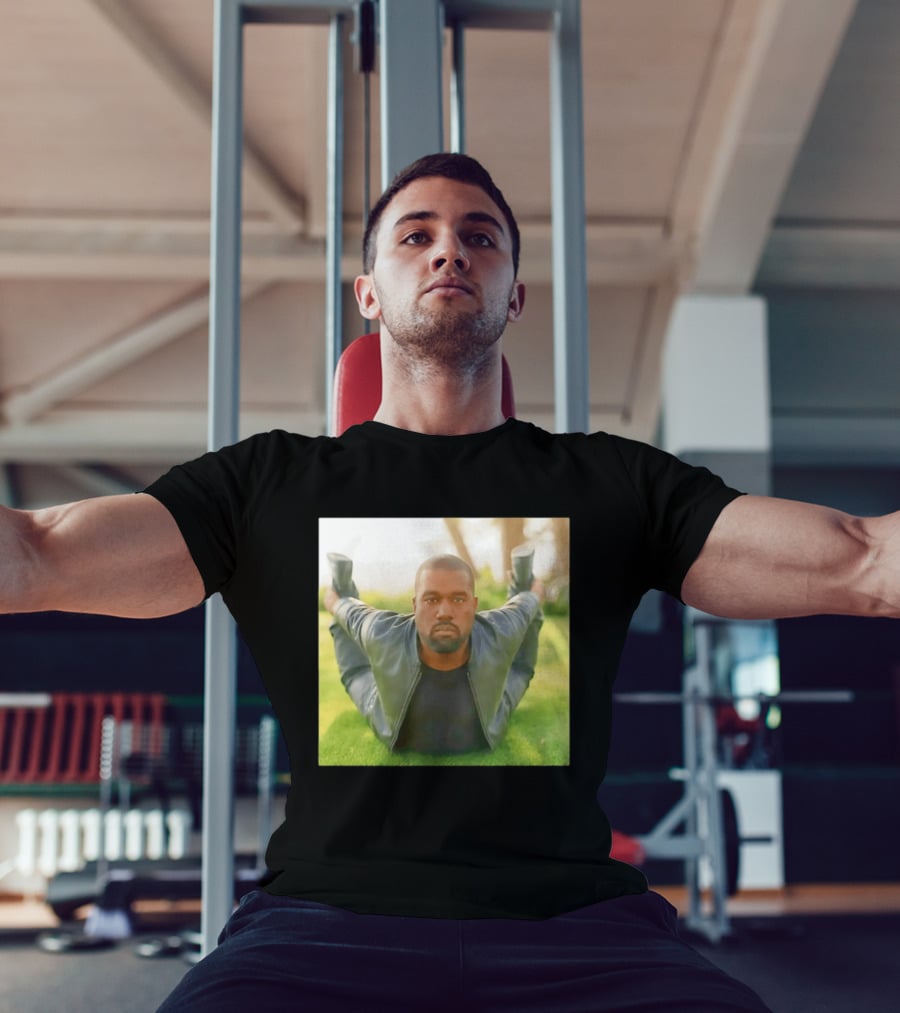 Kanye West Ye Meme Photo Iconic Pose Lying On Grass T-Shirt