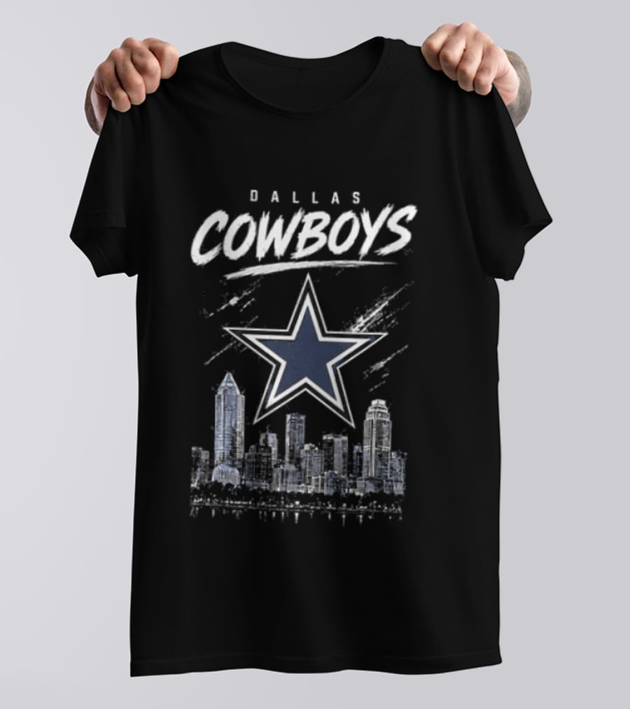 Dallas Cowboys Skyline Helmet America's Team Pride Legacy Glory 2026 Season T-Shirt