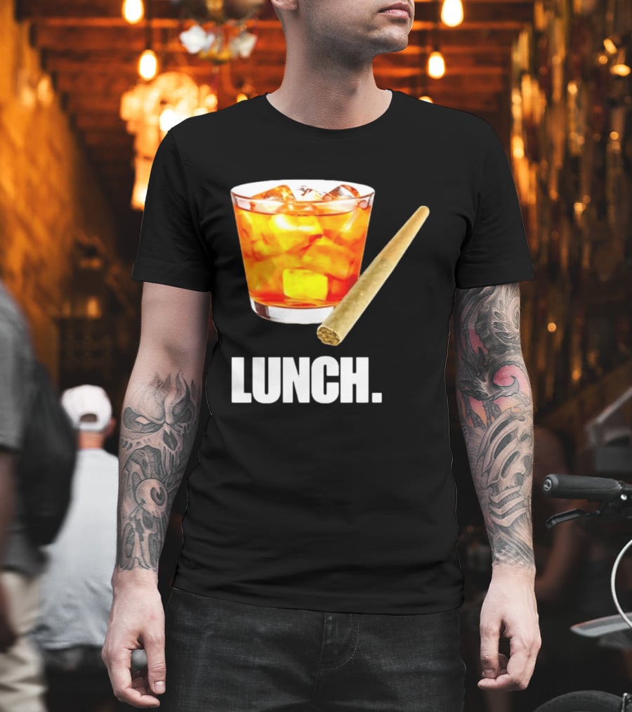 Lunch Whiskey Cigar Drinking Smoking T-Shirt