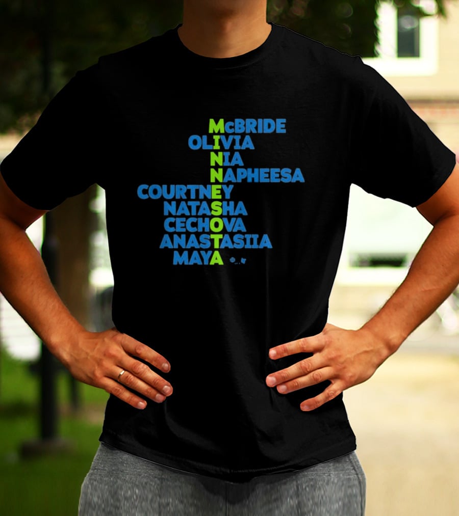 Minnesota McBride Olivia Nia Napheesa Courtney Natasha Cechova Anastasiia Maya 2026 Names T-Shirt