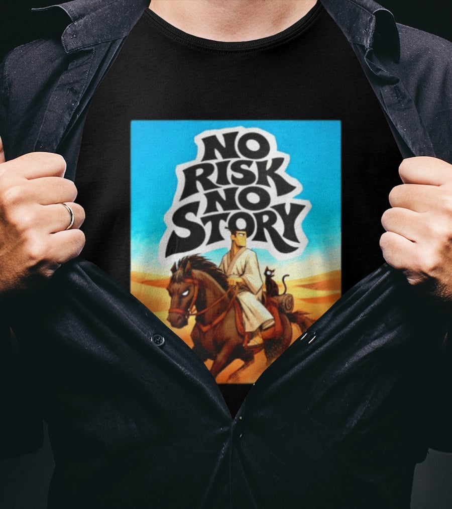 No Risk No Story Samurai Jack Cartoon Network Desert Adventure T-Shirt