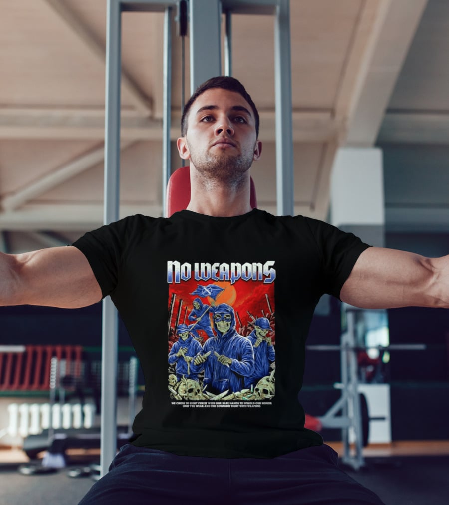 No Weapons Skeleton Warriors Bare Hands Honor Fight T-Shirt